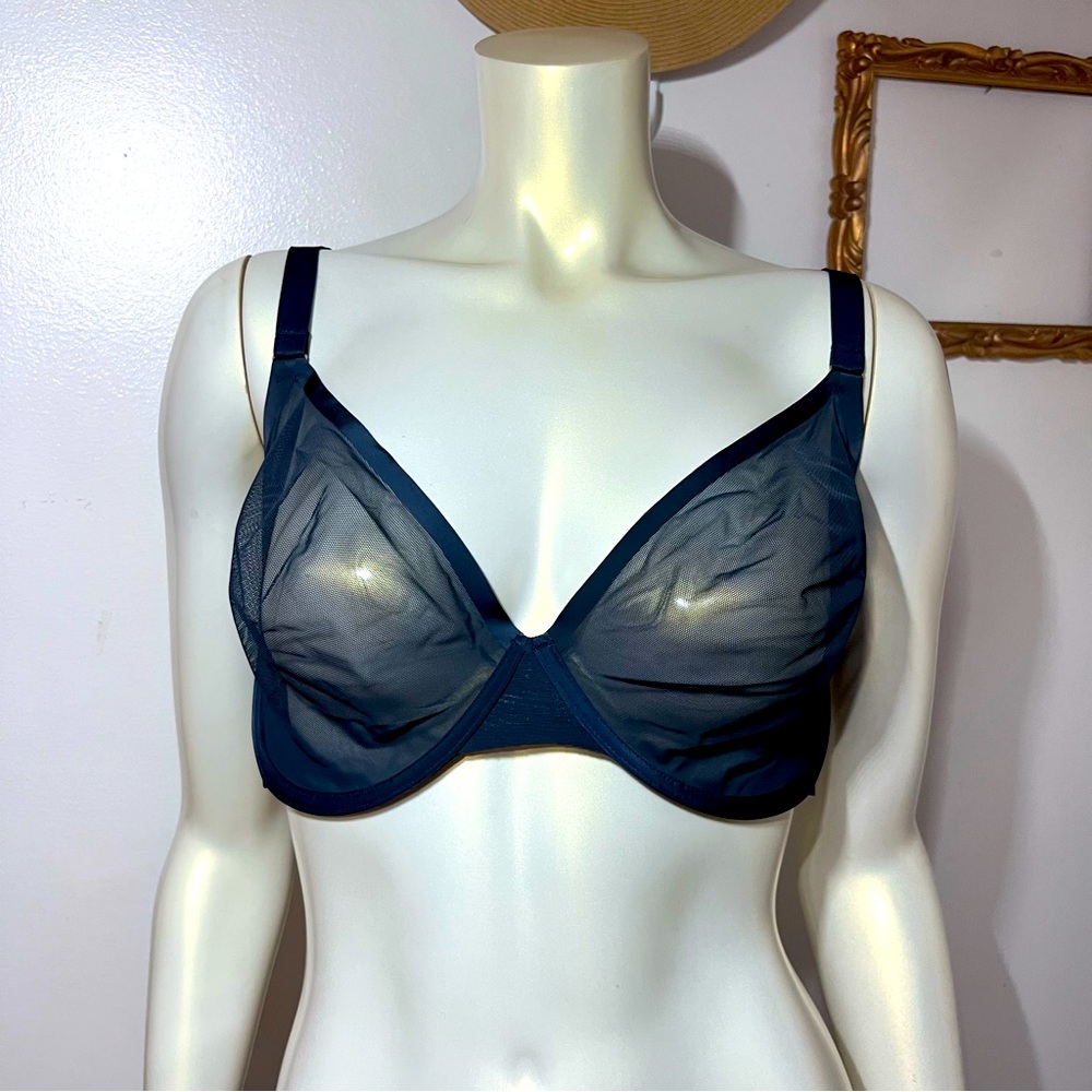 CUUP The Plunge Mesh Bra 38G See Through Sheer Underwire Bra